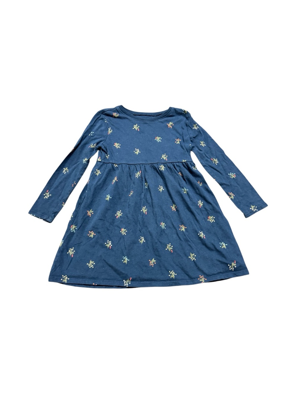 Old Navy Girls 4T Navy Blue Floral Long Sleeve Swing Dress